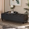 Baxton Studio Brette Charcoal Upholstered Brown Wood Storage Bench Ottoman 155-9107 - alternate 3